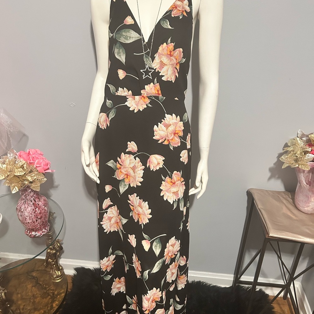 Floral Black Maxi Dress